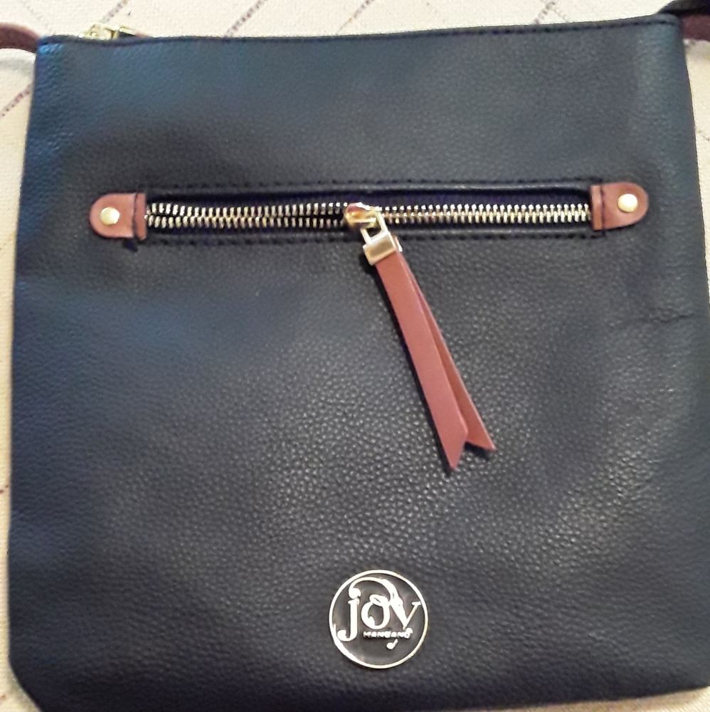 Joy Mangano pebble leather crossbody bag.